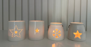 Star tealight holder with handle