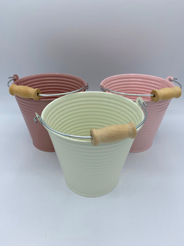 Pastel Metal Buckets - Set of 3