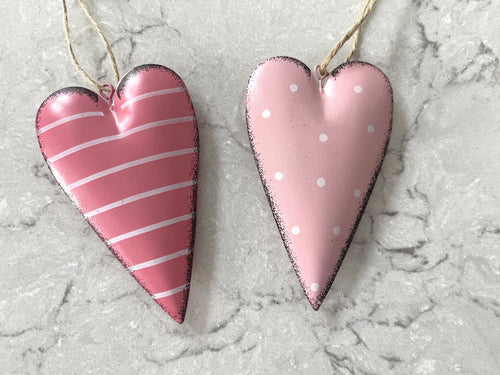 Pink Metal Hanging Heart